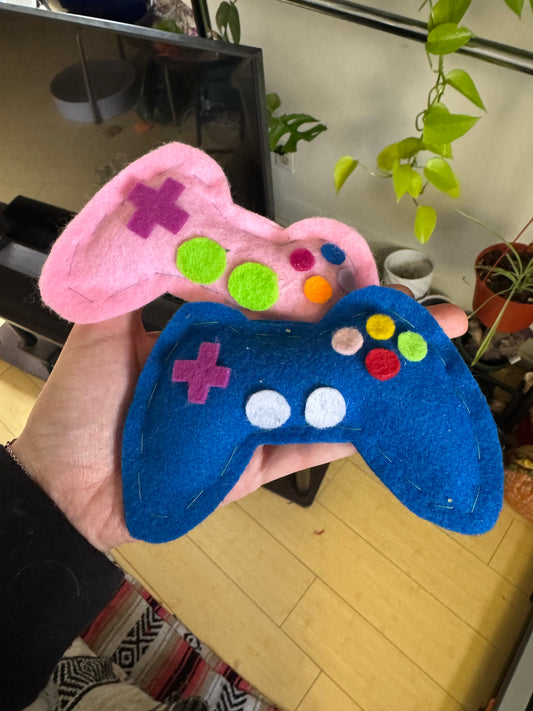 Video game controller catnip toys