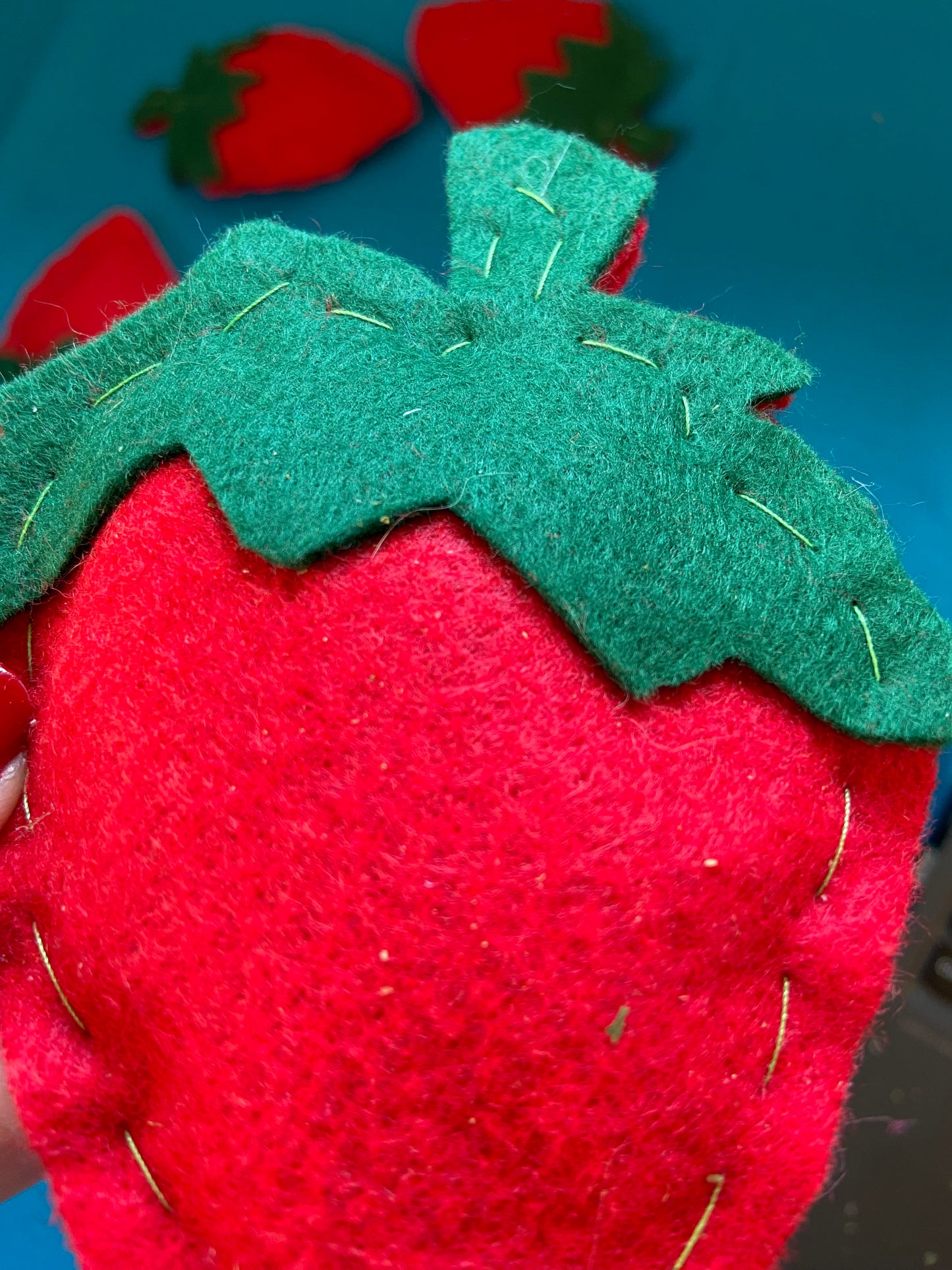 Strawberry catnip toy